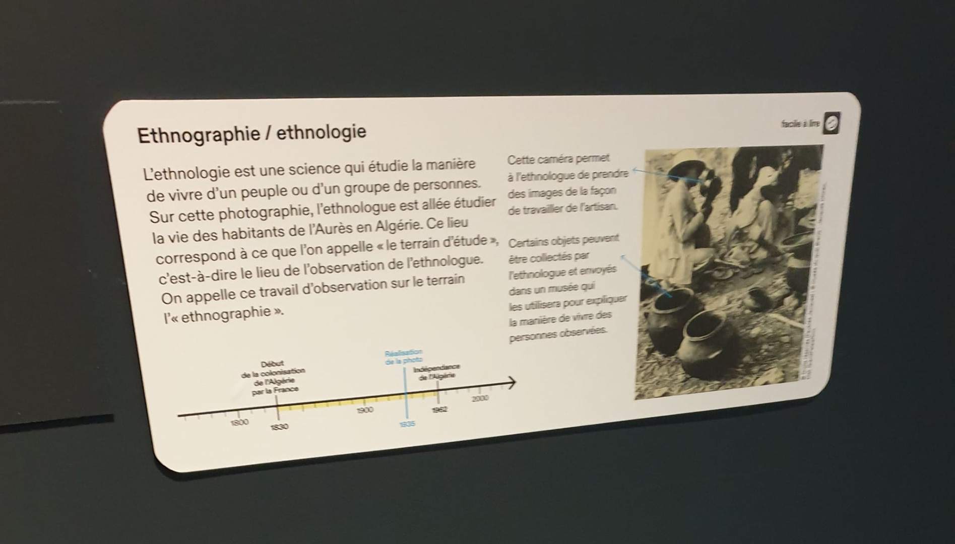 Panneau explicatif musée Mucem